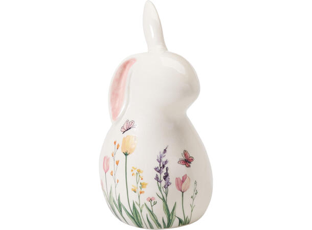Kanin kermaikk m/blomster 12cm 2ass 