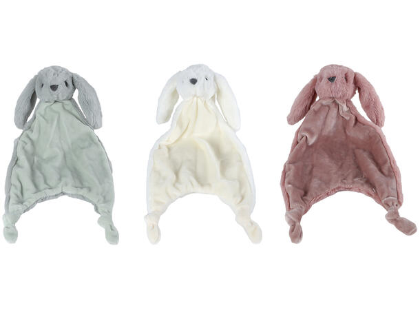 Kanin plysj grå/hvit/rosa 38cm 3ass Forpk 6stk Baby gaver 