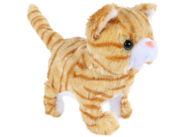 Katt brun mjauer og beveger seg 21cm Take Me Home Plysj 