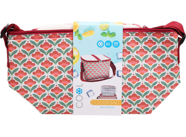 Kjølebag 22,5x17x19cm 6L Retro 3ass Polyester M/aluminium innvendig 
