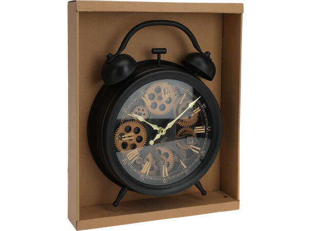 Klokke vegg bevegelig ur PP+glass 30x9cm Batteri: 1xAA + 2xAA 