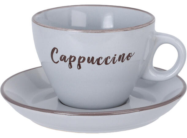 Kopp m/fat kera. Cappuccino 9x6,5cm 4ass Vekt:390gram Krem, mocca,mørk/lys grå 