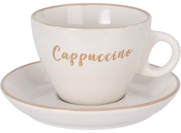 Kopp m/fat kera. Cappuccino 9x6,5cm 4ass Vekt:390gram Krem, mocca,mørk/lys grå 