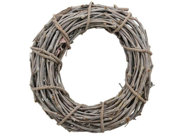 Krans bundet naturgrå rotting d:30x9cm 