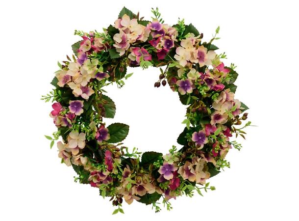Krans hortensia m/blader dia:39cm 