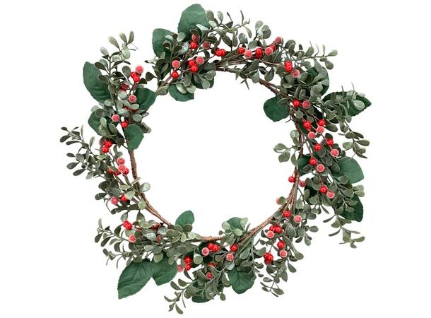 Krans kunstige bær rød d:46cm Forpk 2stk 