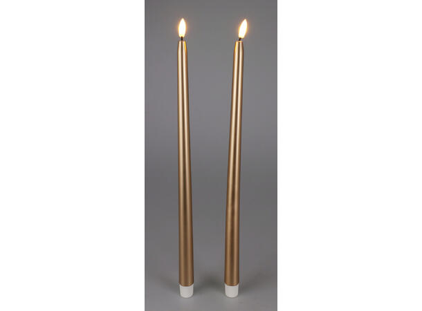 Kronelys LED gull 38cm m/fj.kontroll 2st Batteri: 2xAAA(ekskl) CR2025(inkl) 