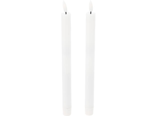Kronelys LED hvit 25cm m/fj.kontroll 2st Batteri: 2xAAA(ekskl) CR2025(inkl) 