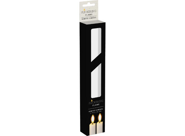 Kronelys LED hvit 25cm m/fj.kontroll 2st Batteri: 2xAAA(ekskl) CR2025(inkl) 