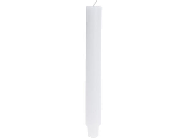 Kronelys rustikk hvit 3x25cm Display med 12 stk Brenntid: 18 timer 