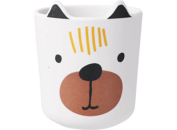 Krus melamine dyremotiv 7,7x9cm 2ass Forpakning: 24stk Vekt:90gram 