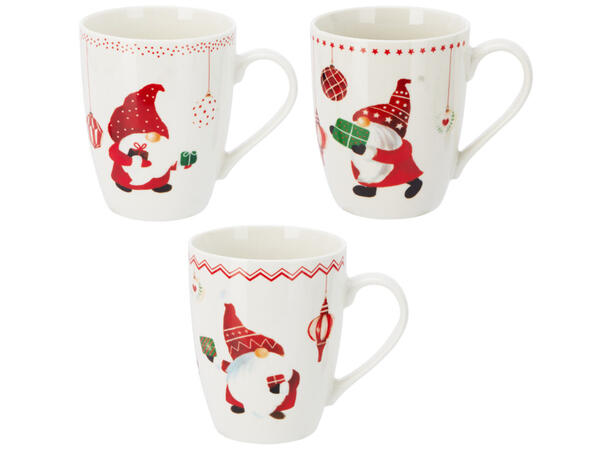 Krus nisse porselen 10x9cm 3ass 340ml Vekt:335gram 
