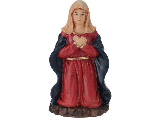 Krybbesett assorterte farger 6-16cm 9del Maria:12cm Josef:16cm Barn:6x4cm 