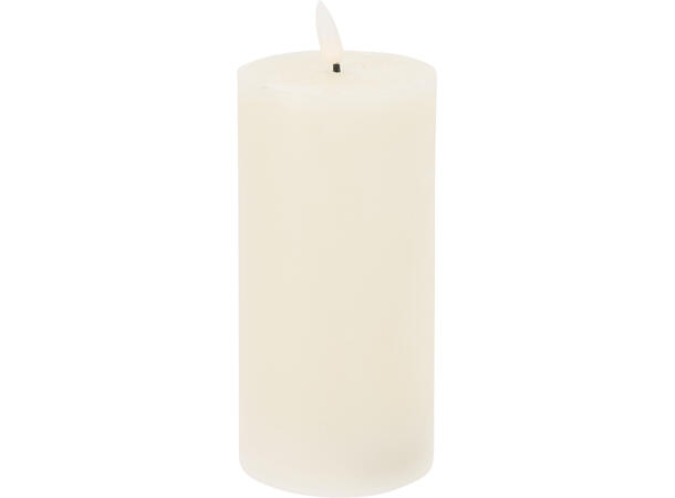 Kubbelys LED krem rustikk voks 7,5x15cm Batteri: 2xAA Timer: 6/18t Display 12stk 