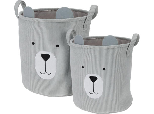 Kurv cordstoff m/dyremotiv s/2 3ass Forpakning: 6sett 25x25cm 30x30cm 
