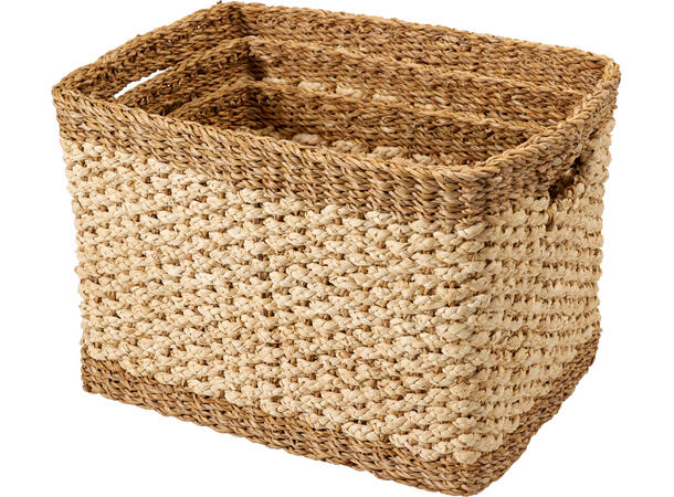 Kurv flettet sjøgress s/3 30x22x19cm 34x26x23cm 38x30x30 