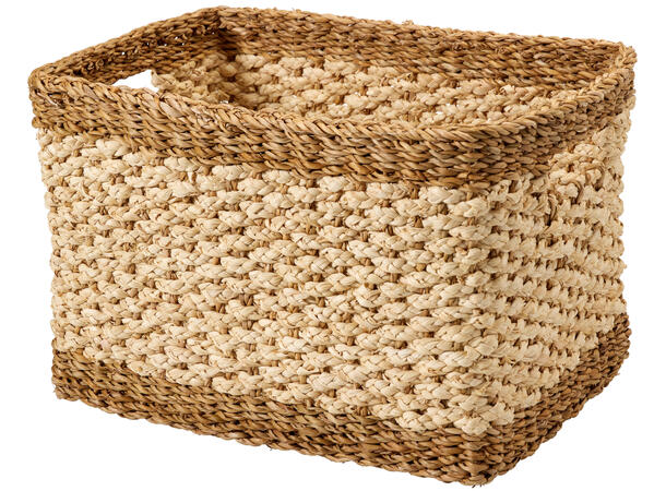 Kurv flettet sjøgress s/3 30x22x19cm 34x26x23cm 38x30x30 