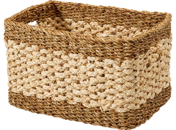 Kurv flettet sjøgress s/3 30x22x19cm 34x26x23cm 38x30x30 