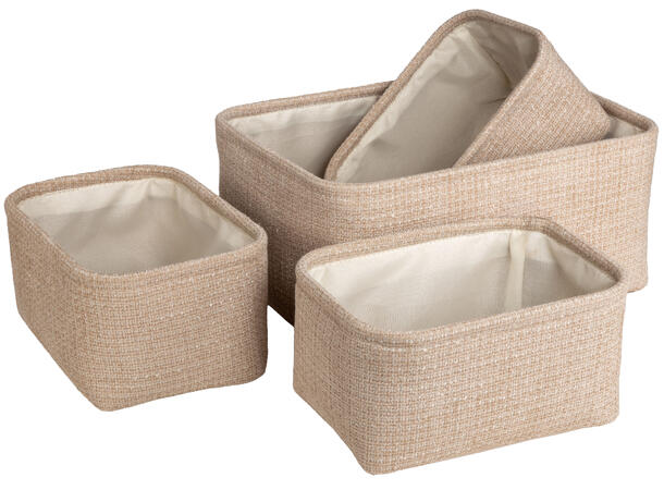 Kurv krem soft cord 35x25x16cm s/3 3stk: 23x16x12cm 1stk: 35x25x16cm 