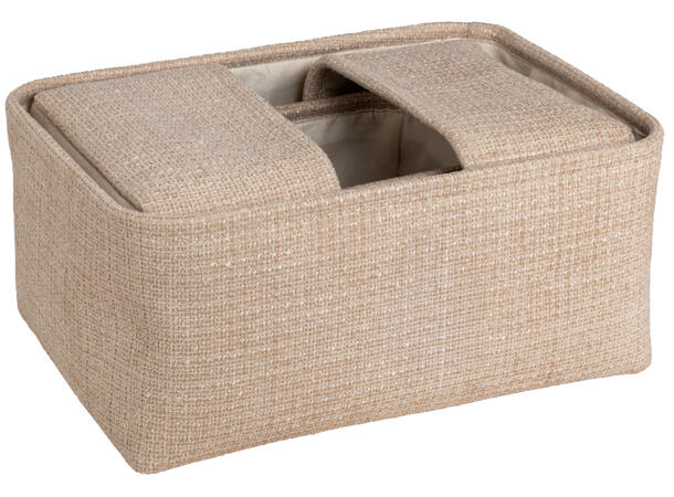 Kurv krem soft cord 35x25x16cm s/4 3stk: 23x16x12cm 1stk: 35x25x16cm 
