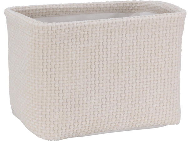 Kurvsett avlang krem polyester s/4 Sett: 23 x 17 x 16 cm, 36 x 26 x 20 cm 