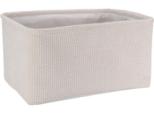 Kurvsett avlang krem polyester s/4 Sett: 23 x 17 x 16 cm, 36 x 26 x 20 cm 