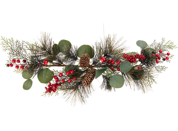 Kvist furu m/eukalyptus sopp og bær 72cm 