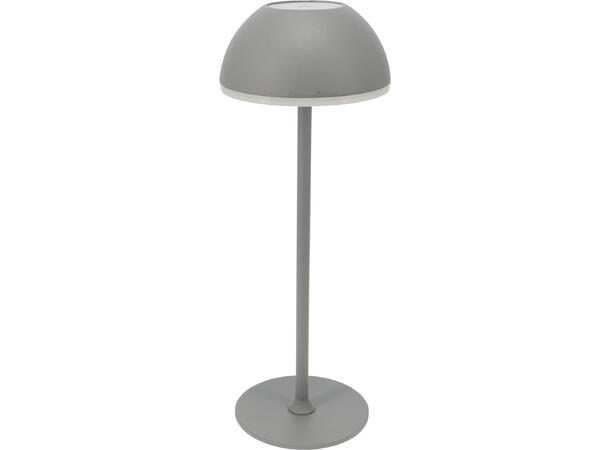Lampe LED sort grå metall 10x30cm 2ass Batteri:18650 Lades med USB-C kabel/dimm 