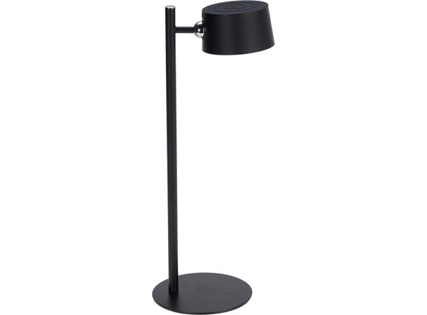 Lampe LED sort metall 35,5cm Oppladbar. USB-C. 3 lysnivå 