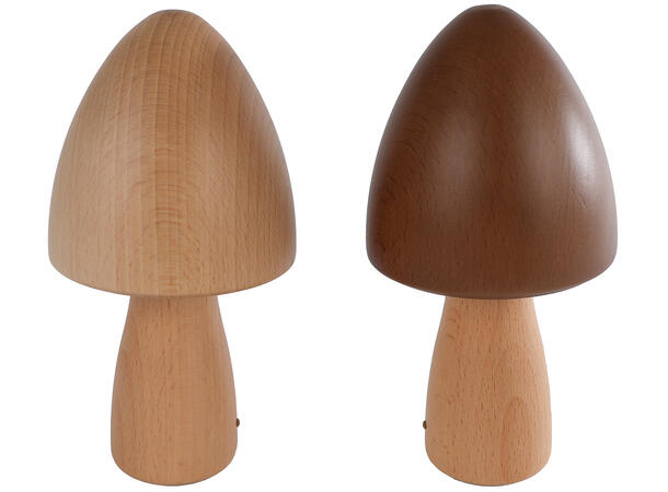 Lampe Sopp beige/brun 9x18cm 2ass Lading med USB-kabel 