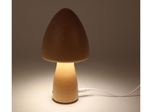 Lampe Sopp beige/brun 9x18cm 2ass Lading med USB-kabel 