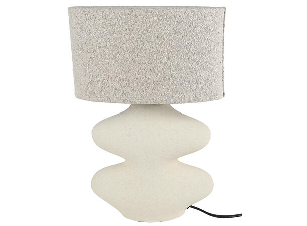 Lampe m/skjerm hvit keramikk 22x32,5cm 