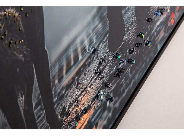 Lerretsbilde Astronaut dekor 62x92cm Shiny foliert fototrykk med sort ramme 