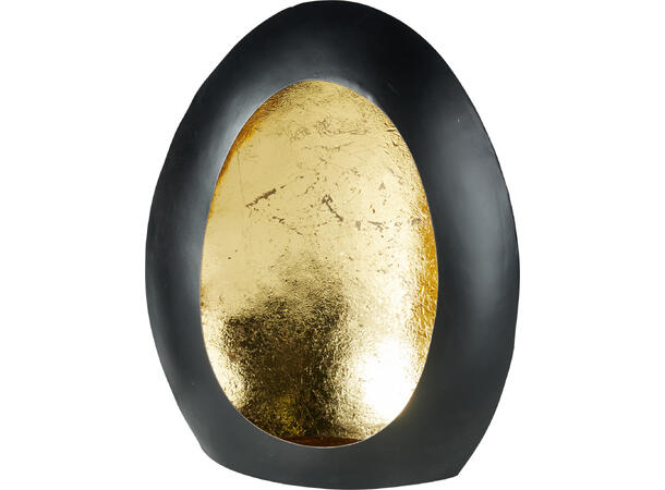 Lykt metall sort/gull 27x15x36cm 