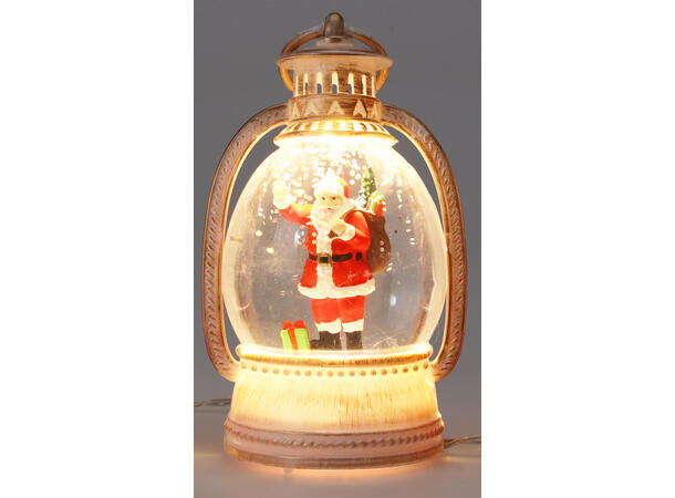 Lykt nisse vann/glitter/LED 8x13cm 4ass Batteri: 2x AAA Display med 12 stk ass 