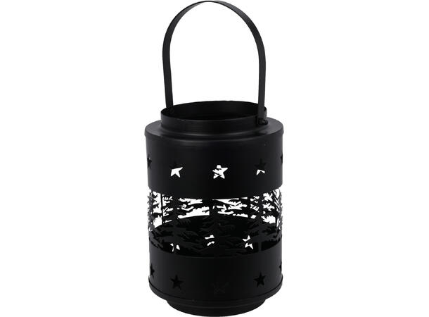 Lykt skog metall sort 22,5x24,5cm Vekt: 550g 