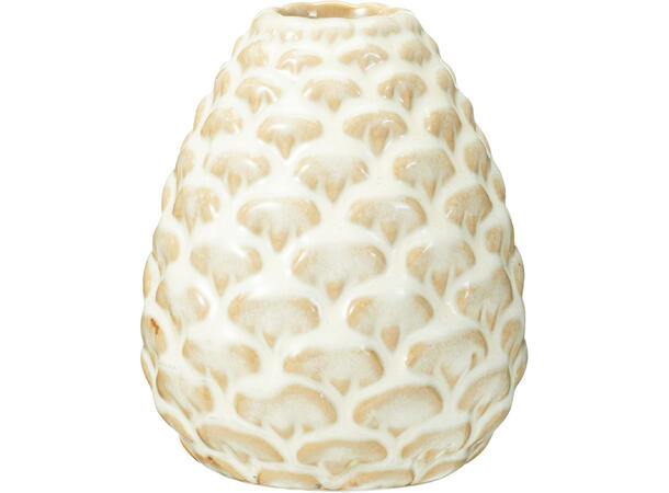 Lysestake kongle keramikk 8x10cm 2ass Forpk 12stk Passer telys kronelys 