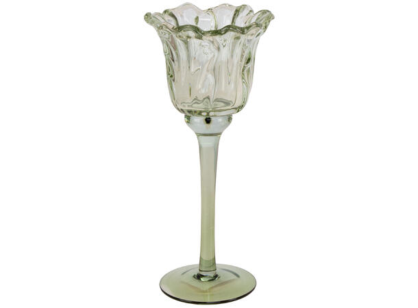 Lysestake m/stett grønn 10x23cm Til telys 