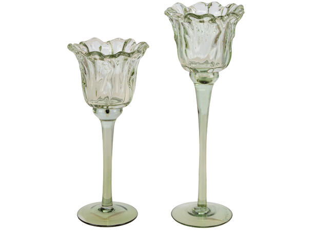 Lysestake m/stett grønn 10x23cm Til telys 