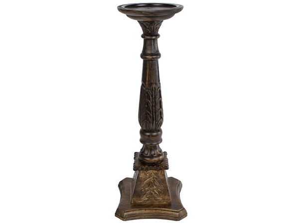 Lysestake svart resirkulert tre 15x44cm 