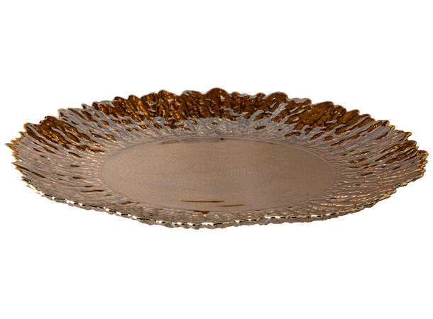 Lysfat glass antikkbrun/gull 38x38x3cm Forpakning: 4stk 