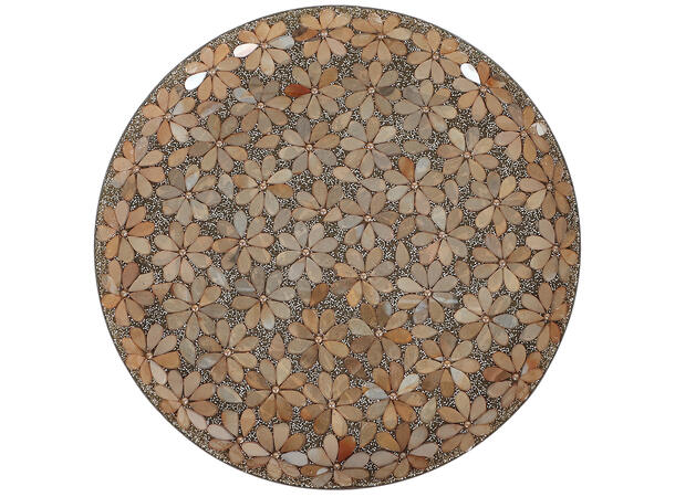 Lysfat gull mosaikk metall 35x35x2cm 