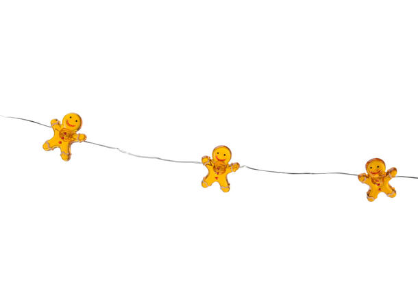 Lyslenke 20 LED julefigurer 2m Display 24stk Batteri 2xAA 