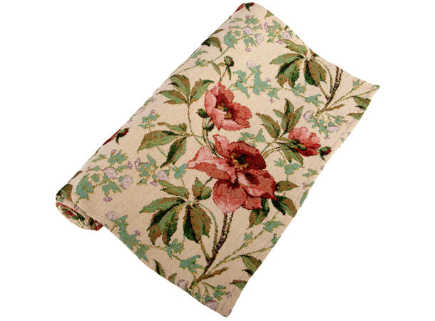Løper Jaquard blomst krem/grønn 40x140cm 40% bomull 60 % polyester 