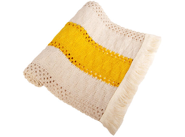 Løper vevd bomull/lin gul 30x140cm 40% bomull 40 % polyester 20 % lin 