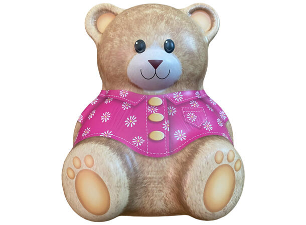 Metallboks Bamse Teddy rosa 13,5x9x16cm 1400ml volum 