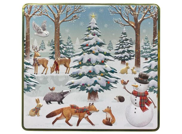 Metallboks Eske Jul i skog 23x4,2x21,5cm 2900ml 