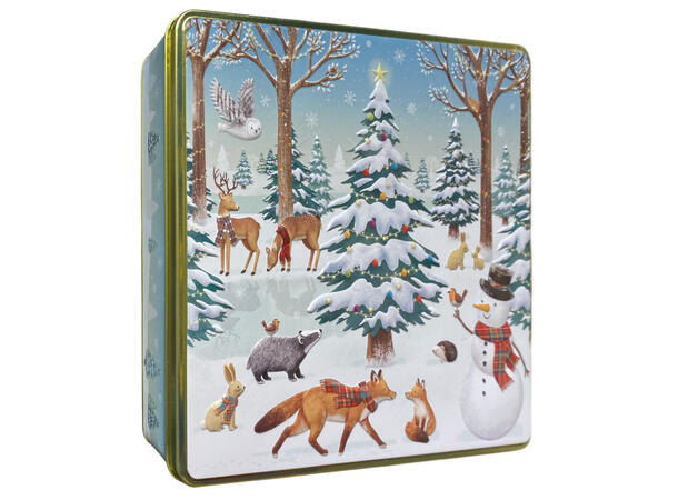 Metallboks Eske Jul i skog 23x4,2x21,5cm 2900ml 