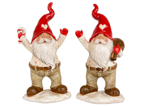 Nisse hvit/beige spiss lue 10,5cm 2ass 