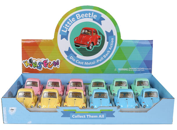 Nøkkelring VW boble pastell 4ass 12 stk i display. Med opptrekk. Kinsmart 